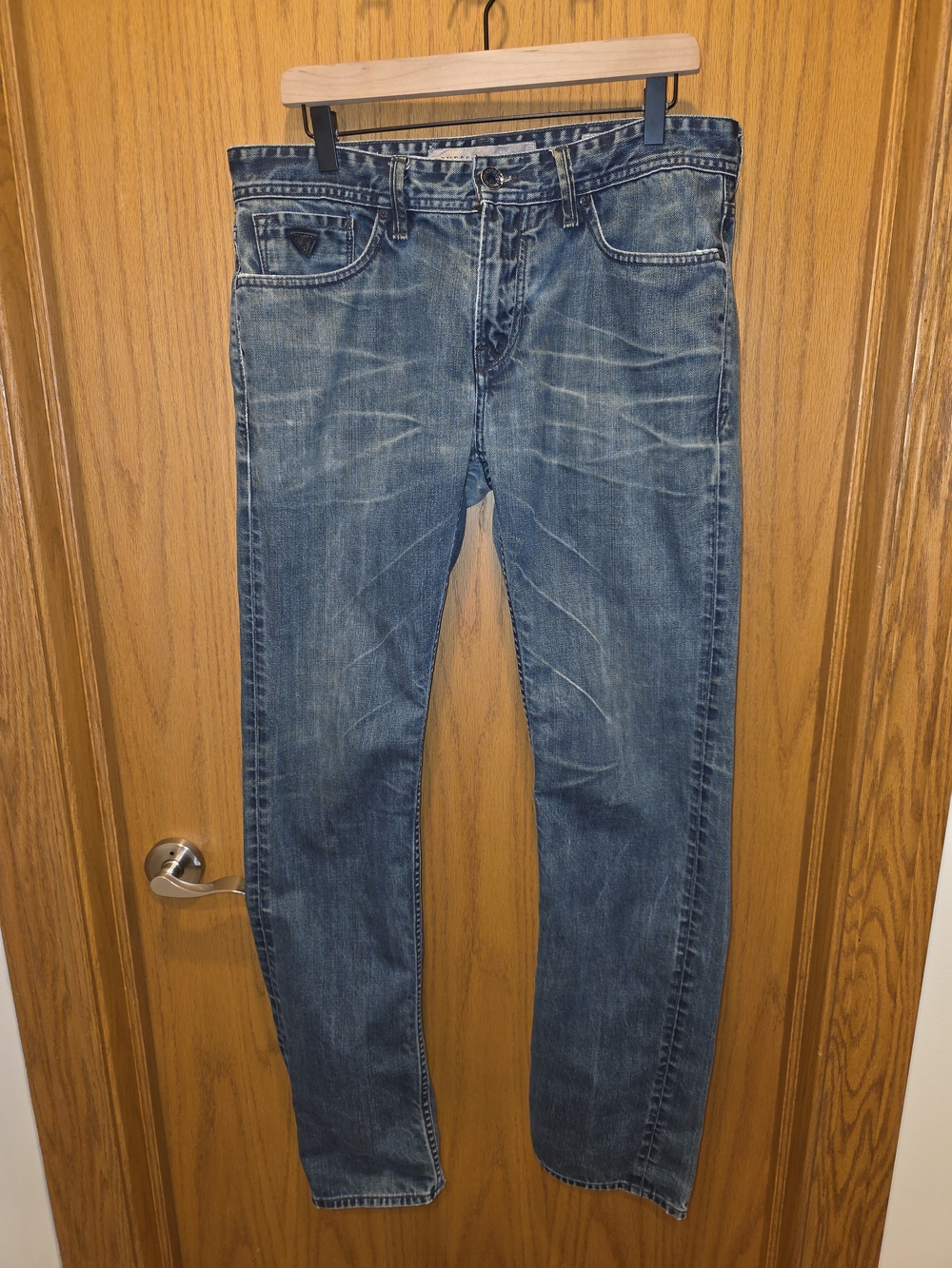 Guess Men's Robertson Blue Slim Straight Jeans